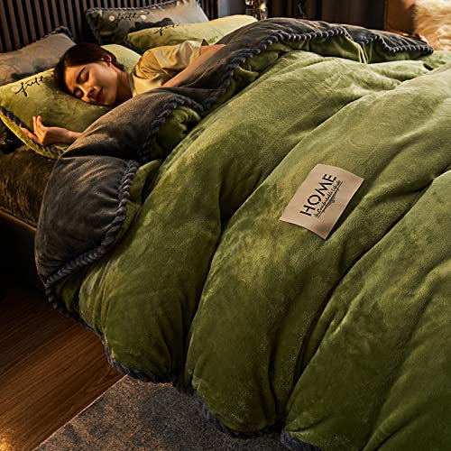 TGPOLI Kuschelige BettwäSche,Warm Fleece Winter BettwäSche 220x240,Einteiliger Doppelter Bettbezug Aus Winter-Korallenvlies, Familienhotel-BettwäSche-Set FüR Kinder Und Erwachsene