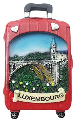 Luxemburg 3D-Gepäck-Kühlschrankmagnet, Souvenir-Geschenk, Kunstharz, handgefertigt, Luxemburg-Kühlschrankmagnet, für Zuhause und Küche, Dekoration