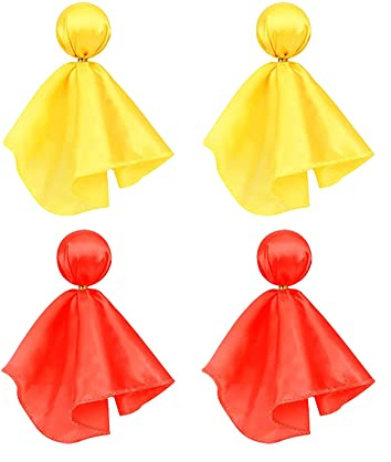 HugeDE 4 Pcs Football Referee Flags, Yellow & Red, 4cm Diameter, 20cm Length, Sports Event Flags