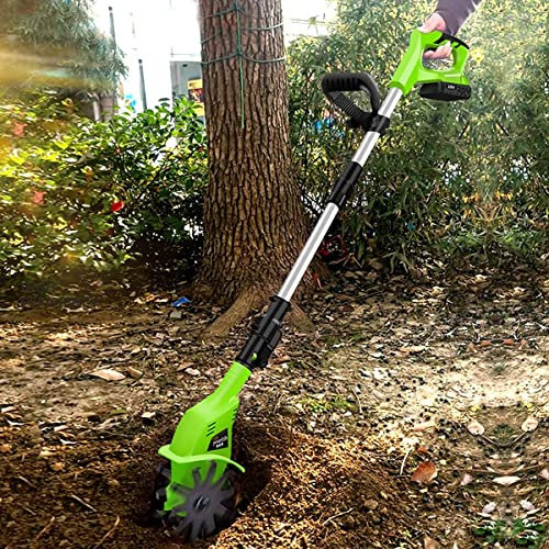 Samnuerly Motoculteur de Jardin, Petit rotavator, motoculteur électrique sans Fil 20 V avec Batterie au Lithium Rechargeable 4000 mAh et Chargeur, motoculteur Portable pour Jardins, potagers
