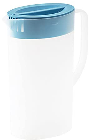 Pichet au citron, grand boissons froides, récipient portable qualité alimentaire avec bec en V, pichet domestique pour boissons froides,