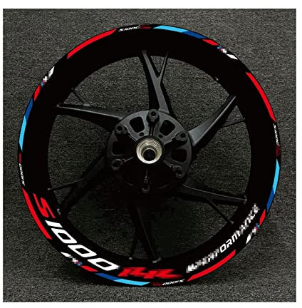 TEEMAD Motorrad Rad Aufkleber Für B-M-W Für HP4 Für S1000RR 2009-2022 Motorrad 17 Wasserdichtes Reflektierendes Felgenband Aufkleber Streifen Aufkleber (Farbe : H)