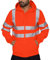 Herren Sicherheitsjacke Kapuze Warnjacke Warnschutzjacke Softshelljacke Arbeitsjacke Winterjacke mit reflektierenden Streifen, Softshell Jacke Berufsjacke Schutzjacke Herrenjacke Orange 5XL