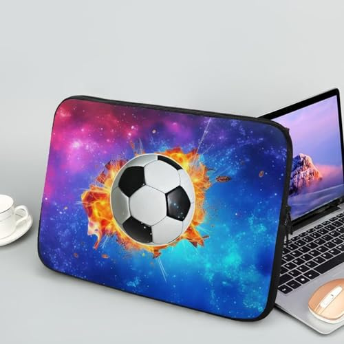 Showudesigns Football Computer Sleeve for Men 13 inch Neoprene Laptop Sleeve Galaxy Laptop Sleeve Bag Machine Washable Accessory Bag Soccer Tablet Tote Bags Blue