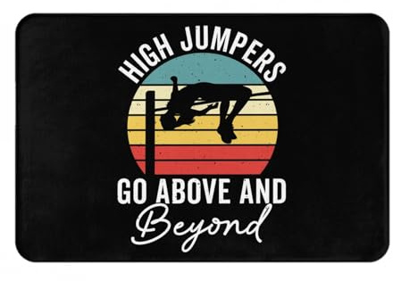 QIZYOQA High Jumpers Go Above and Beyond Bath Mat Rug 16X24in Non-Slip Bathroom Rug Kitchen Door mat