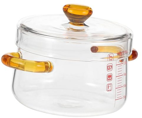 Zerodeko Bol D'oeufs Cuits à La Vapeur En Verre Pot De Nouilles En Verre De Cuisine Pot De Soupe Batterie De Cuisine En Pot De Pâtes Marmite En Verre Induction Un Verre De Bébé Spaghetti