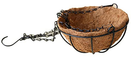 Mipcase 14 Porte-Plante Pots De Fleurs Suspendus en Fil De Fer Jardinière en Fibre Jardinière Murale Liner Paniers De Plantes en Fibres Cache-Pot Suspendu Vase Suspendu Métal Vêtements