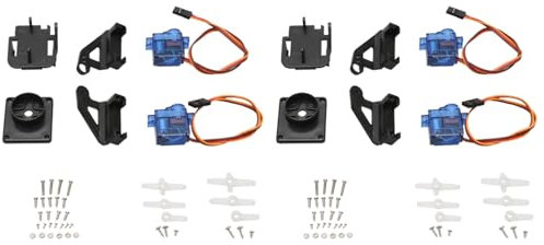 Xptieeck 2 Satz Doppelachsen-Servo-Gimbal-Antivibrationskamera-Plattformhalterung PTZ-Schwenk-/Neigungsgerät mit 4 9G-Servos für Die FPV-Drohnenmontage