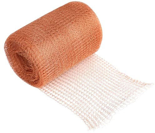 OFFCUP Kupfergitterrolle Schneckenschutz, 12.7cmx7m Kupferband Gegen Schnecken, Doppelschicht Kupferdraht Gartennetz Kupfer Netz Stopper, Schneckenzaun Kupfernetz für Schneckenabwehr, Mäuse Abwehr