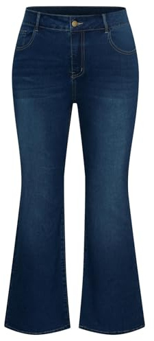 Hanna Nikole Pantalones vaqueros de corte boot-cut para mujer, cintura alta, elásticos, corte bootcut