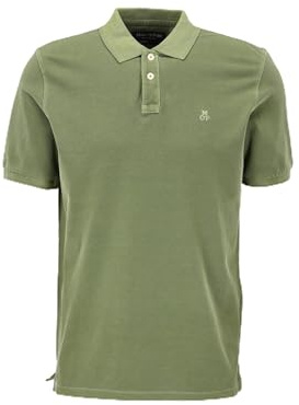 Marc O'Polo Herren Kurzarm-Poloshirt aus Bio-Baumwolle Regular Fit, Grün (Spring Fern), M
