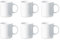 Tradineur - Pack de 6 tazas de cerámica, tazón desayuno, café, infusiones, diseño clásico, aptas para lavavajillas y microondas (Blanco - 350 ml - 9,7 x 8,3 cm)