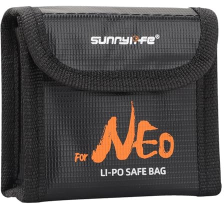 MotuTech Borsa antideflagrante Fireproof per batteria Lipo per DJI Neo Drone Batterie, Per 3 batterie, Borsa a prova di esplosione