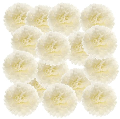 PATIKIL 20 Stück 10 cm Pom Poms Papier Blumen, Papierblumen Hochzeitsdeko Seidenpapier für Hochzeit Brautdusche Blumenkugel Geburtstagsparty Hintergrund Dekoration, Beige