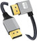 CY Câble DisplayPort DP vers DP coudé à droite Câble 4K 60 Hz Gaine argentée Ultra-HD UHD 90 degrés pour moniteur d'ordinateur portable de bureau Carte graphique (200 cm)