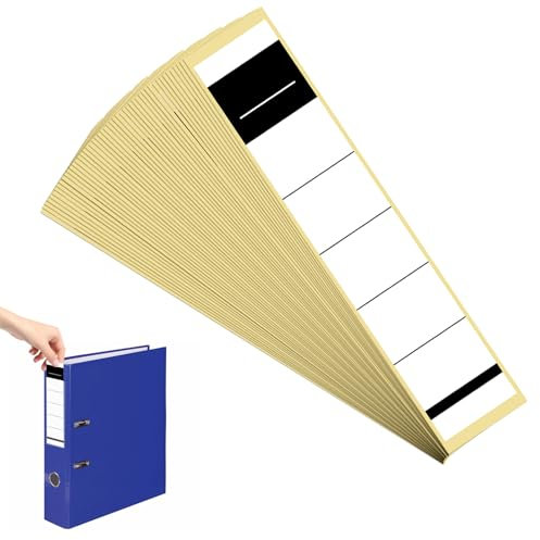 50 Stück Ordner Etiketten Selbstklebend 3.6 x 19 cm Ordner Rückenschilder Selbstklebend Breit Ordnerrücken Aufkleber Weiß für 5 cm Schmale Ordner für Bibliothek, Schulen, Büros, Archive, Labore