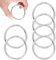 Wjelet 6 Stück Karabiner Rund 60mm OD 50mm ID, Runde Karabiner Groß, Karabiner Ring Edelstahl, Mehrzweck Runde Ring für Tasche Handtasche DIY Handwerk Machen Schlüsselanhänger Hundeleine（Silber）