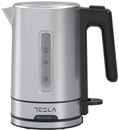 Tesla KT450BX Wasserkocher | 1L Füllmenge | 2200W Leistung | LED-Anzeige | Herausnehmbarer und leicht zu Reinigender Filter | Verdecktes Heizelement | 360° Basis | Energiesparend