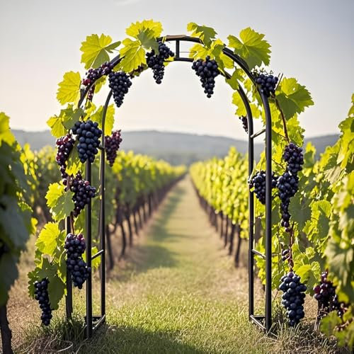 Rosenbogen Rankhilfe Gartenbogen, Freistehend Stabil Metall Rankbogen Rosenhilfe, 120 140 180 200 220 240 250cm Rosen Torbogen, Rankgitter Spalier Für Hochzeit, Garten, Balkon(Black,W1.8 x H2.20m)