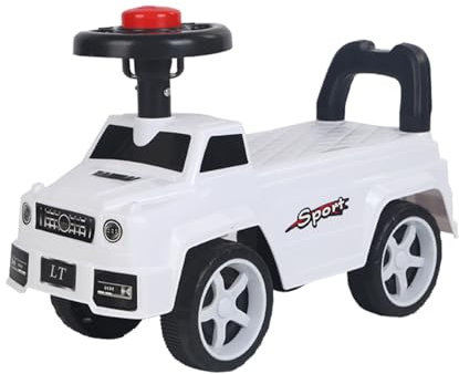 Porteur Enfants Voiture, Jouets porteurs à Pousser pour Enfants,Trotteur Poussette Bébé - Little Porteur Auto - Fonction Trotteur - Volant Directionnel (A, Blanc)