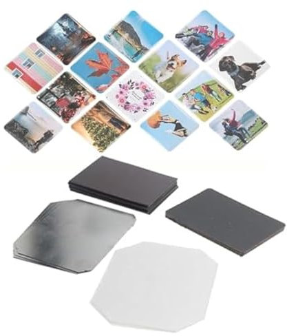 GZGHRZQS 100 Piezas Imanes Nevera DIY – Kit para Personalizar con Fotos,Kit imanes magnéticos para Decorar, Ideal para Decoración Frigorífico, Cocina y Oficina (50x50/80 * 53/90 * 65 mm)
