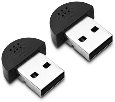 Rvluw 2 mini microfoni USB a condensatore omnidirezionale con cancellazione del rumore, USB 2.0, per PC, laptop, desktop, videoconferenze, giochi online