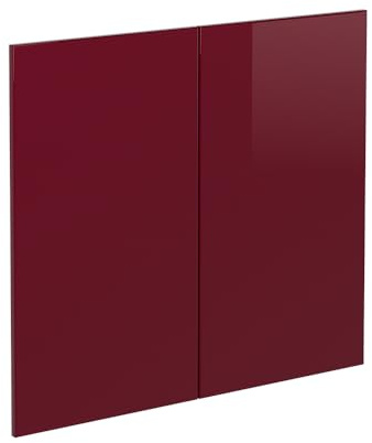 Vicco Küchenfront R-Line, Rot Hochglanz, 79.2 x 71.3 cm | Möbelfront für den Spülenunterschrank, passend für R-Line Küchenschränke zur einfachen Montage