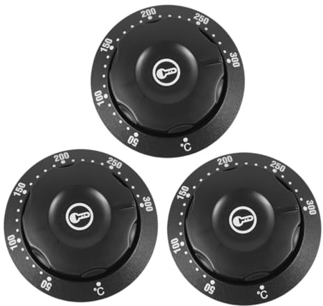 3pcs Plastic Control Switch Knob Cover Replacement Black | Thermostat Switch Knobs, Deep Fryers, Quick Installation, Multifunctional Design, Simple Sleek Style