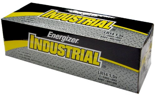 Energizer - Twelve (12) C Size Industrial Alkaline Batteries - Bulk Package (aka. LR14, EN93, AM2, MN1400, Baby)