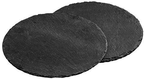 Premier Housewares Placemats and Coaster Slate Effect Table Mats And Coasters Set Of 2 Practical Black and Grey Coasters Stylish Coasters 25 x 25 x 1