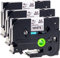 3x Schriftbandkassette für Brother TZe-241 schwarz auf weiß 18mm breit x 8m lang laminiert kompatibel zu TZE-241