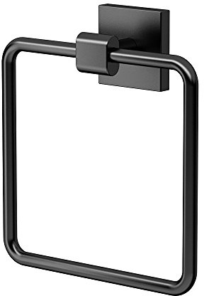 Gatco 4052MX Elevate Bathroom Towel Ring Holder, Matte Black , 6.13 Wide