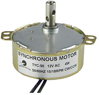 CHANCS Synchron-Getriebemotor Drehteller-Elektromotor TYC-50 AC 12V 15-18RPM CW/CCW 4W für Weihnachtsbaum Drehmoment 1.8kgf.cm