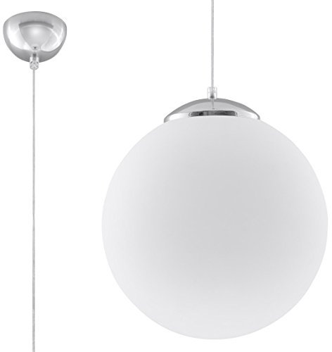 Sollux Lighting Ugo 40 Pendelleuchte, Glas, Weiß, Chrome