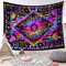 LIGICKY Indisch Psychedelic Wandteppich Mandala Indischer Bohemian Wandbehang Boho Baumwolle Hippie Wandtuch/Meditation Yoga Mats (Sonne Mond Sterne, Lila，150 x 200cm)