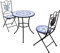 Wakects Bistro-Set, Mosaik-Tisch mit 2 Stühlen, Gartenmöbel-Set, Tisch und Stühle für den Außenbereich, Balkon aus Keramikfliesen, Blau und Weiß