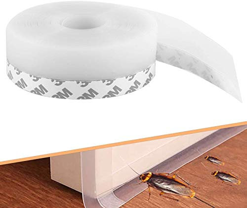 Guarnizione autoadesiva striscia, E-PROUSE 8m 45mm Strisce di guarnizione autoadesive Trasparente, impermeabile, insonorizzato Striscia Sigillante in Silicone Autoadesiva per Porte e Finestre
