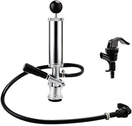 FERRODAY Robuste komplette D-System-Bierfasspumpe 10,2 cm US Sankey Bierfass Partypumpe Picknick Fass Zapfhahn Handpumpe Zugluft-Bier Kegerator Haltbarer Hebelgriff Schloss Fässpumpe
