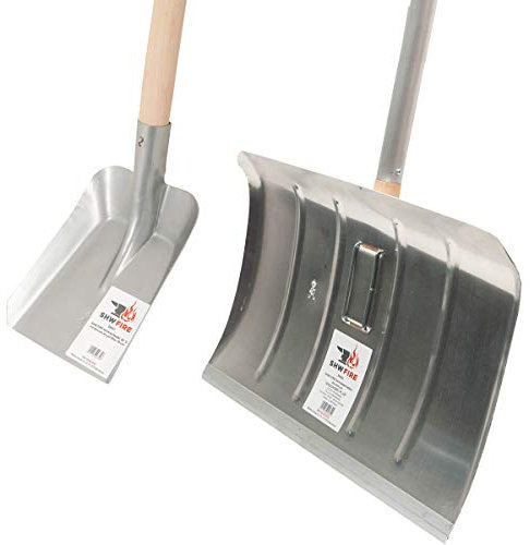 SHW-FIRE Keller- und Schneeschaufel Set aus Alu - Langlebig und robust