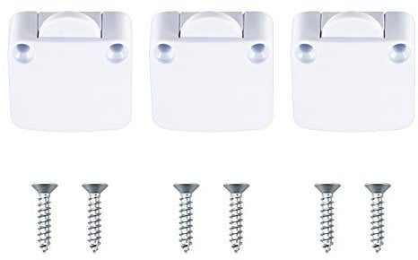 Jubaopen 3PCS Interrupteur Porte Placard Interrupteur de Porte d'Armoire Interrupteur D'éclairage Automatique Interrupteurs de Porte de Meuble Interrupteur Automatique pour Placards Blanc avec 6 vis