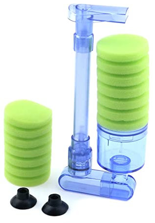 MY MIRONEY Filtro in spugna per acquario, pompa ad aria singola testa biochimica, filtro in spugna con sfere in ceramica e spugna di ricambio