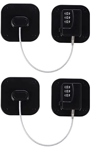 Geliking 2 Pcs Password Fridge Lock, Children Safety Refrigerator Door Lock, Cabinet Lock, Kids Security Window Lock with Strong Adhesive (Black)