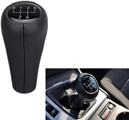 Hacreyatu Auto Schaltknauf Stick Schalthebel B-MW E36 E46 E60 E61 E63 E81 E82 E83 E84 E87 E90 E91 E92 (5 Gang, Stil-F)