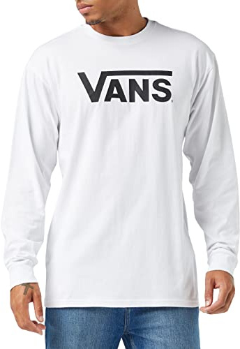 Vans Men's Classic LS T-Shirt, White-Black, S
