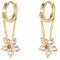 Reffeer 925 Sterling Silber Blumen Creolen für Frauen Blumen Ohrringe Tropfen (B-Gold Plated)