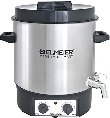 BIELMEIER Einkochautomat einmachen einwecken Glühwein 1800 W 27 Liter Edelstahl Auslaufhahn 1/2 Made in Germany BHG495.4