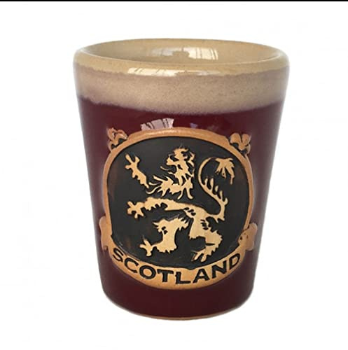Glen Appin of Scotland Lion Rampant Stoneware Shot Glass - Red PT3012-RED