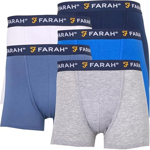 Farah Mens Designer 5 Pack Trunk Boxer Shorts (as8, alpha, x_l, regular, regular, AUGUSTUS, XL)