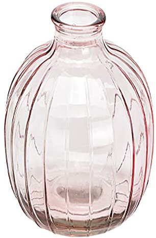 Matches21 Lot de 1 vase à fleurs en verre pour décoration d'intérieur Rose 11 x 9 cm