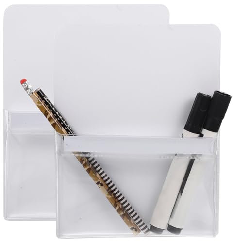 2 Stück Magnetische Pvc Datei Taschen – Transparent Wiederverwendbar Für Stifte Marker Papier Büro Zuhause Und Klassenzimmer Magnetische Aufbewahrungslösung